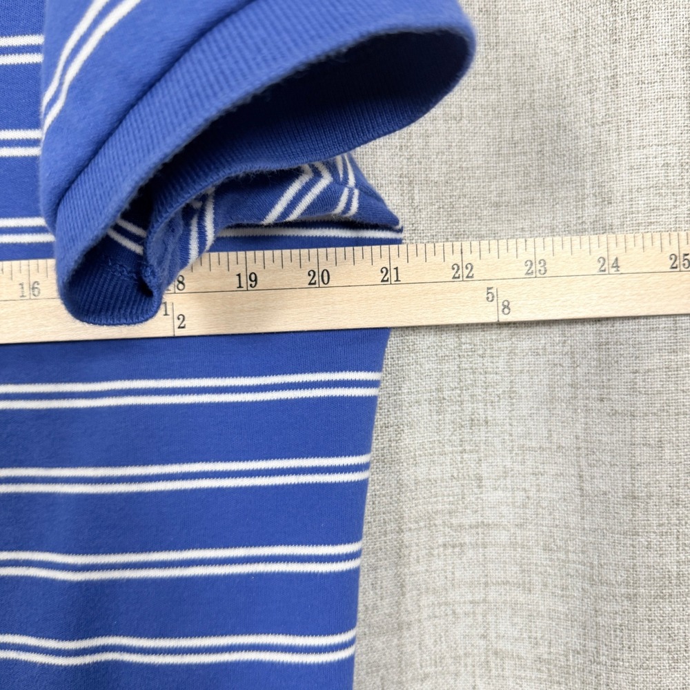 Polo Ralph Lauren Mens Polo Shirt Blue White Striped 100% Cotton L Preppy Pony - Picture 5 of 7